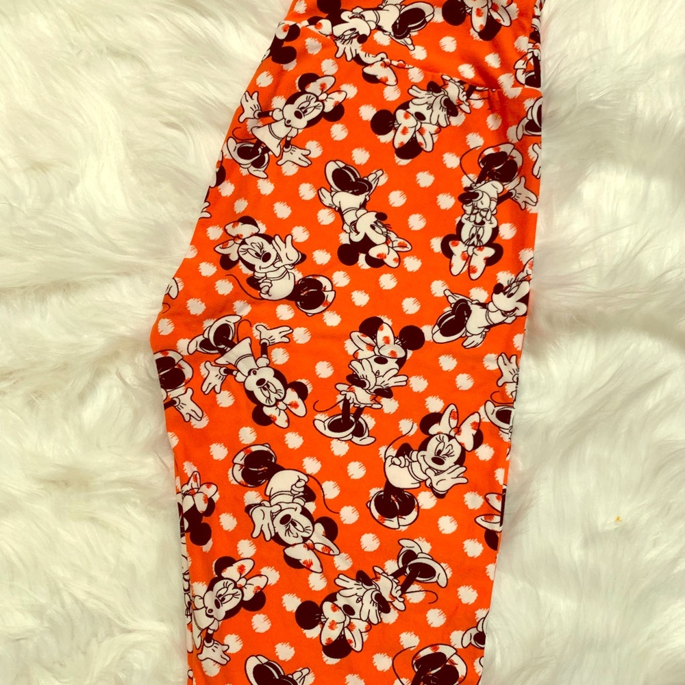 NWOT OS Lularoe Disney Minnie Mouse Coral Leggings